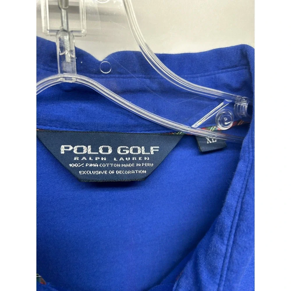 Polo Golf Ralph Lauren Mens XL Royal Blue Cotton Polo Shirt (E4)